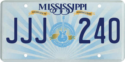 MS license plate JJJ240