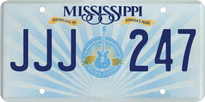MS license plate JJJ247