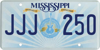 MS license plate JJJ250