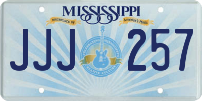 MS license plate JJJ257