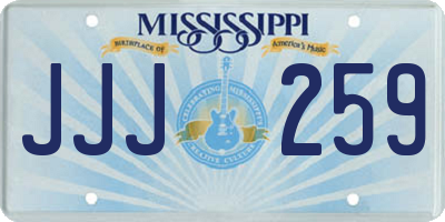 MS license plate JJJ259