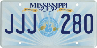 MS license plate JJJ280