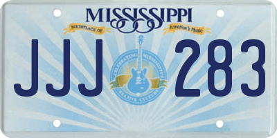MS license plate JJJ283