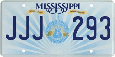 MS license plate JJJ293