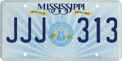 MS license plate JJJ313