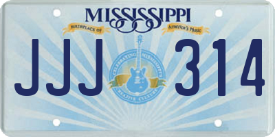 MS license plate JJJ314
