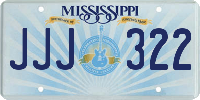 MS license plate JJJ322
