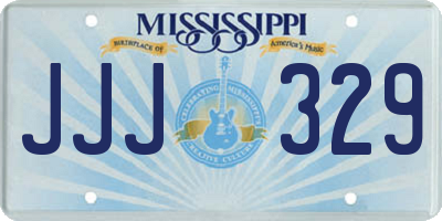 MS license plate JJJ329