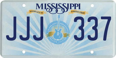 MS license plate JJJ337