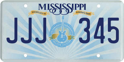 MS license plate JJJ345