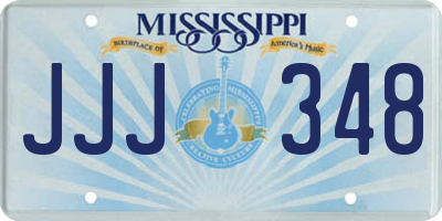 MS license plate JJJ348