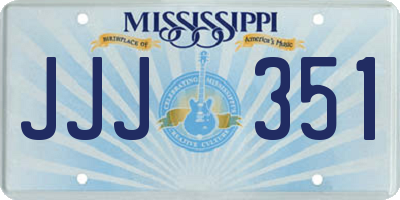 MS license plate JJJ351