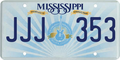 MS license plate JJJ353