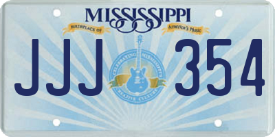 MS license plate JJJ354