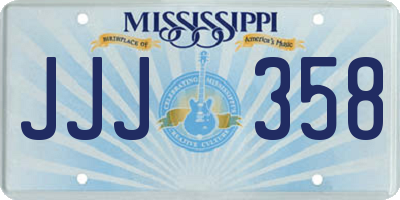 MS license plate JJJ358