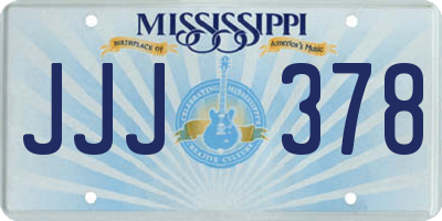 MS license plate JJJ378