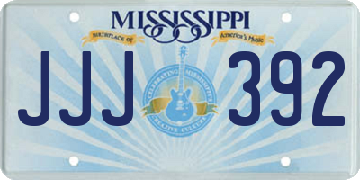 MS license plate JJJ392