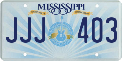 MS license plate JJJ403