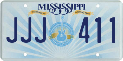 MS license plate JJJ411