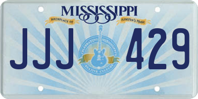 MS license plate JJJ429