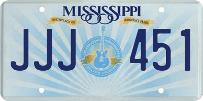 MS license plate JJJ451