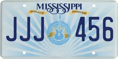 MS license plate JJJ456