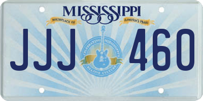 MS license plate JJJ460