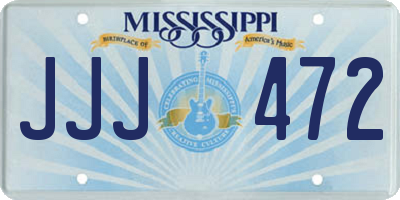 MS license plate JJJ472