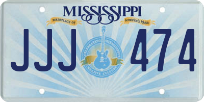 MS license plate JJJ474