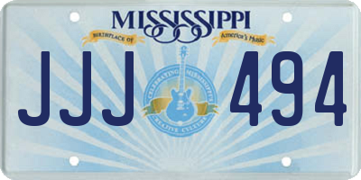 MS license plate JJJ494