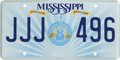 MS license plate JJJ496