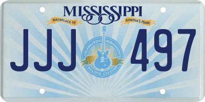 MS license plate JJJ497