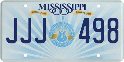 MS license plate JJJ498