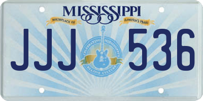 MS license plate JJJ536