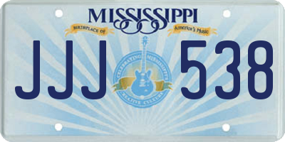 MS license plate JJJ538