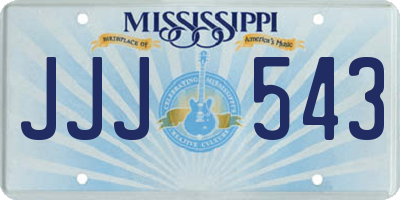 MS license plate JJJ543