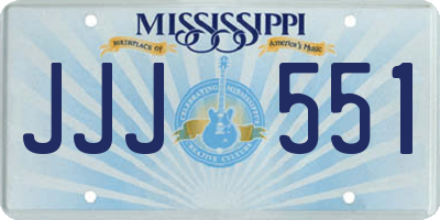 MS license plate JJJ551