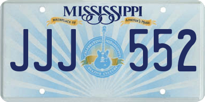 MS license plate JJJ552