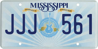 MS license plate JJJ561