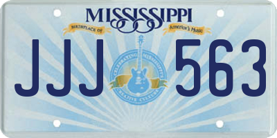 MS license plate JJJ563