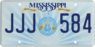 MS license plate JJJ584
