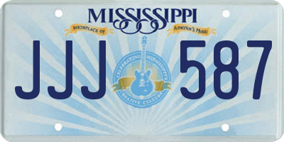 MS license plate JJJ587