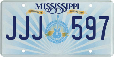 MS license plate JJJ597