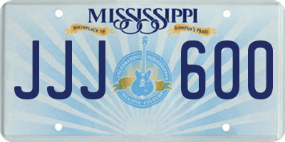 MS license plate JJJ600