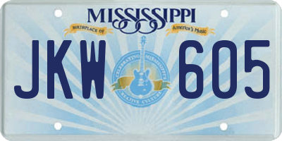 MS license plate JKW605