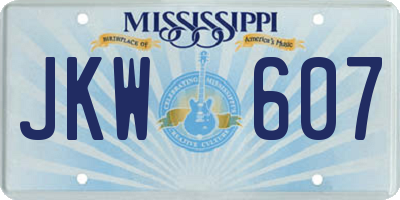 MS license plate JKW607