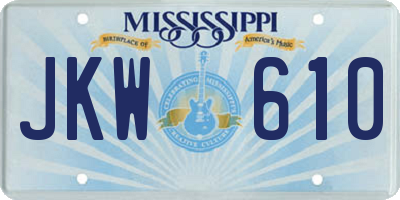 MS license plate JKW610