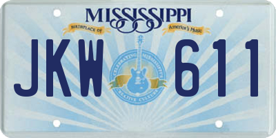 MS license plate JKW611