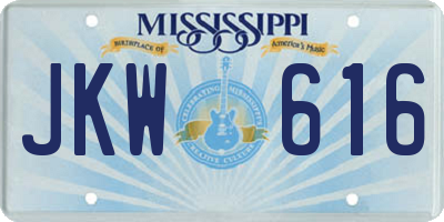 MS license plate JKW616
