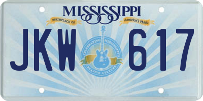 MS license plate JKW617